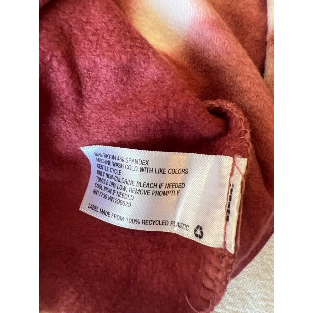 Knox Rose Womens Size L Shorts Wine Rayon Knit‎ Tie Dye Elastic Drawstring Hippy